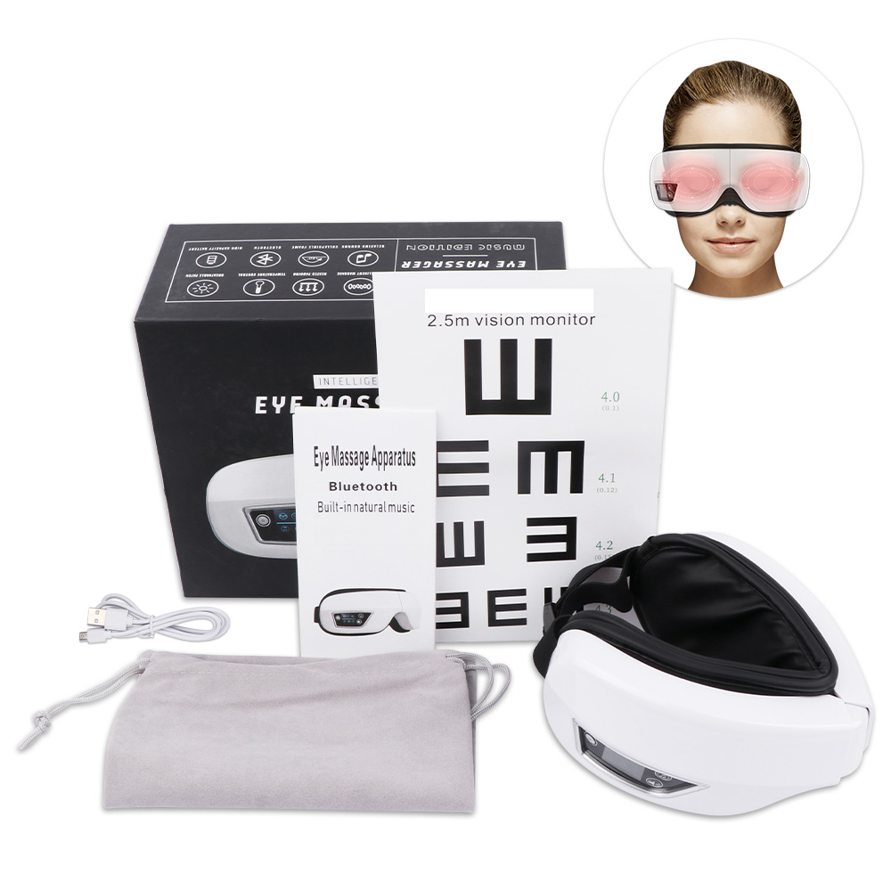 Eye Massager 6D Smart Airbag Vibration Eye Care Instrument Hot Compress Bluetooth Eye Massage